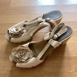 Sanita Flower Wooden Sandals